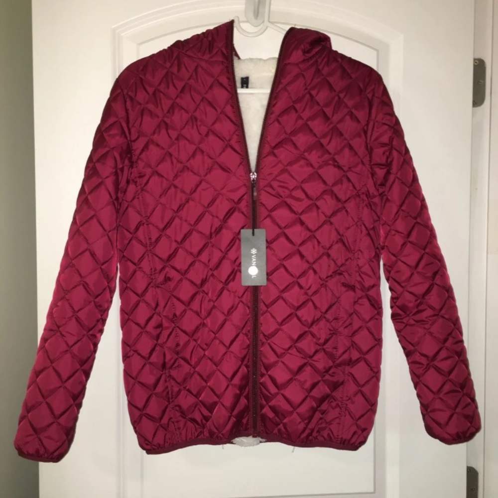 Women’s XS/Juniors L Hooded Burgundy Snow Jacket